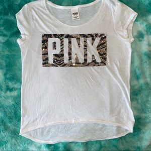VS PINK zebra bling lightweight logo short sleeve